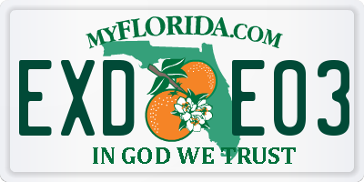 FL license plate EXDE03