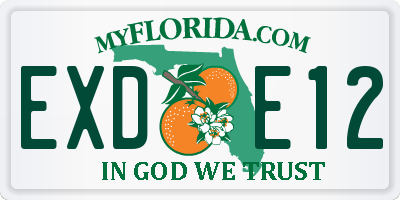 FL license plate EXDE12