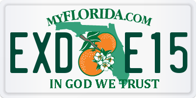 FL license plate EXDE15