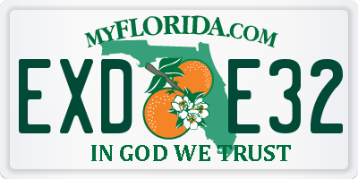 FL license plate EXDE32