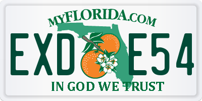FL license plate EXDE54