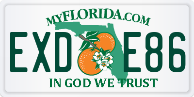 FL license plate EXDE86