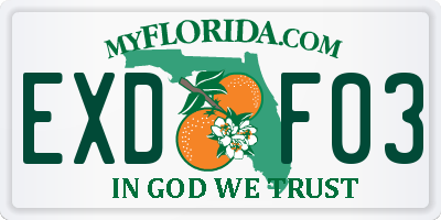 FL license plate EXDF03