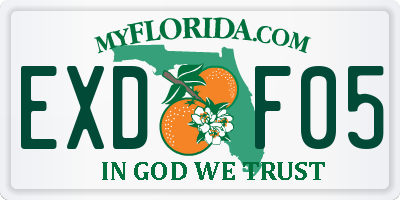 FL license plate EXDF05