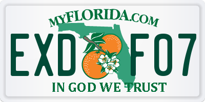 FL license plate EXDF07