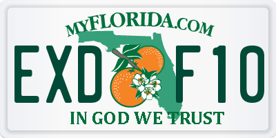 FL license plate EXDF10
