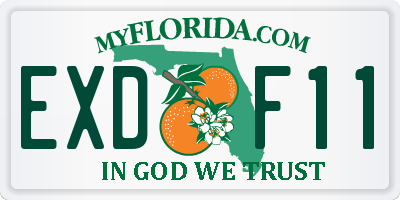 FL license plate EXDF11