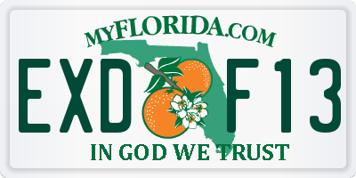 FL license plate EXDF13