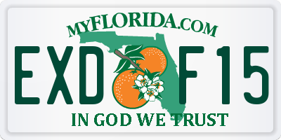 FL license plate EXDF15