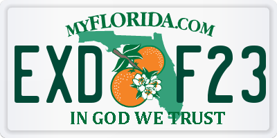 FL license plate EXDF23