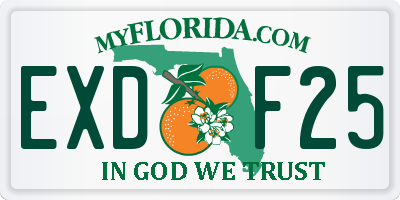 FL license plate EXDF25