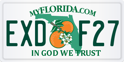 FL license plate EXDF27