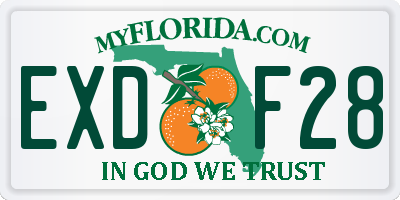 FL license plate EXDF28