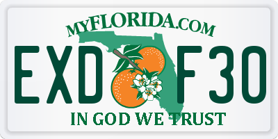 FL license plate EXDF30