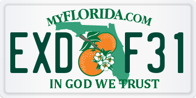 FL license plate EXDF31