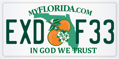 FL license plate EXDF33