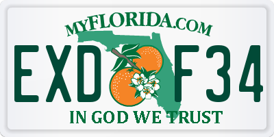 FL license plate EXDF34