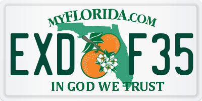 FL license plate EXDF35