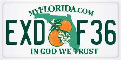 FL license plate EXDF36