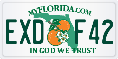 FL license plate EXDF42