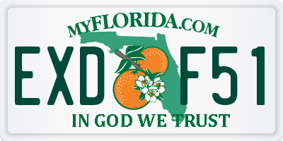 FL license plate EXDF51