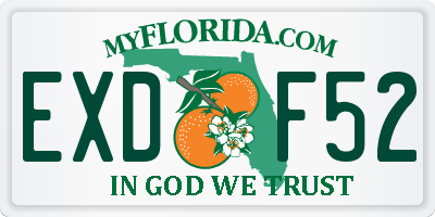 FL license plate EXDF52
