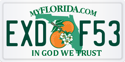 FL license plate EXDF53