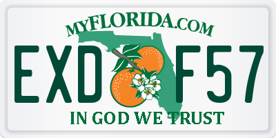 FL license plate EXDF57
