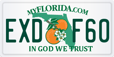 FL license plate EXDF60