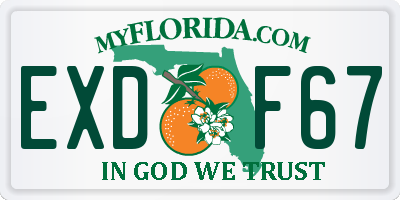 FL license plate EXDF67