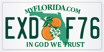 FL license plate EXDF76
