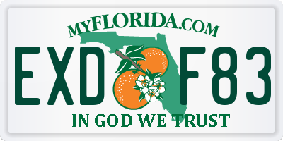 FL license plate EXDF83