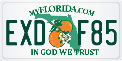 FL license plate EXDF85