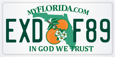 FL license plate EXDF89