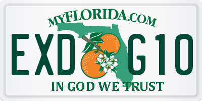 FL license plate EXDG10