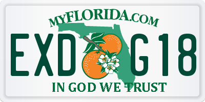 FL license plate EXDG18