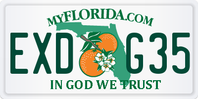 FL license plate EXDG35