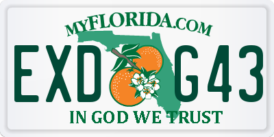 FL license plate EXDG43