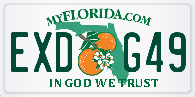 FL license plate EXDG49
