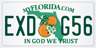 FL license plate EXDG56