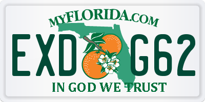 FL license plate EXDG62