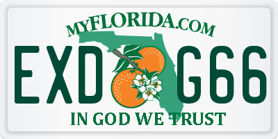 FL license plate EXDG66