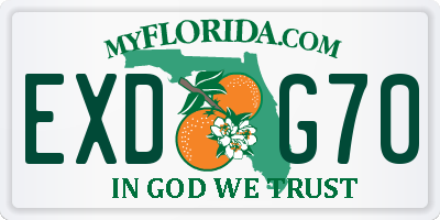 FL license plate EXDG70