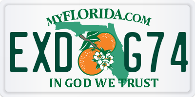 FL license plate EXDG74
