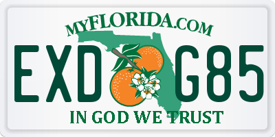 FL license plate EXDG85