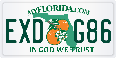 FL license plate EXDG86