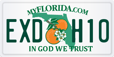 FL license plate EXDH10