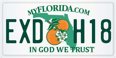 FL license plate EXDH18