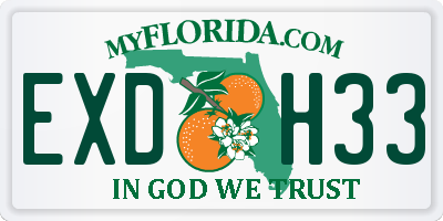 FL license plate EXDH33