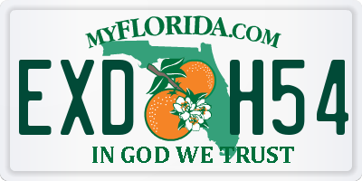 FL license plate EXDH54